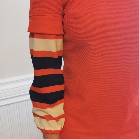 Vintage 1970s Red Polyester Shirt Union Made Medium - Picture 5 of 8